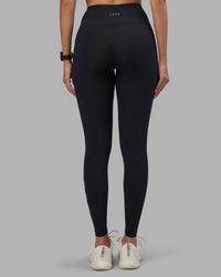 Woman wearing Rep Ultra High-Rise Full Length Legging Pockets - Black-Power Cobalt | Model:Rhiley | Size:S | Thumbnail Index: 3