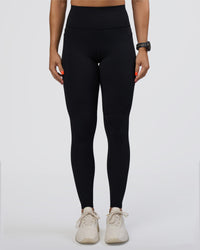 Woman wearing Rep Ultra High-Rise Full Length Legging Pockets - Black-Ultra Fuchsia | Model:Abbey | Size:S | Thumbnail Index: 5