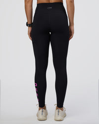 Woman wearing Rep Ultra High-Rise Full Length Legging Pockets - Black-Ultra Fuchsia | Model:Abbey | Size:S | Thumbnail Index: 3