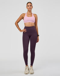 Woman wearing Rep Ultra High-Rise Full Length Legging Pockets - Midnight Plum-Marshmallow | Model:Rhiley | Size:S | Thumbnail Index: 1
