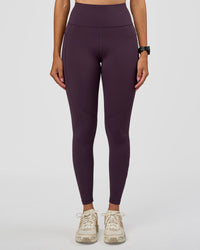 Woman wearing Rep Ultra High-Rise Full Length Legging Pockets - Midnight Plum-Marshmallow | Model:Rhiley | Size:S | Thumbnail Index: 9