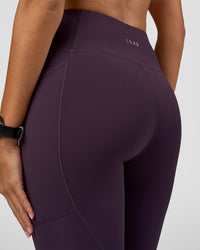 Woman wearing Rep Ultra High-Rise Full Length Legging Pockets - Midnight Plum-Marshmallow | Model:Rhiley | Size:S | Thumbnail Index: 8