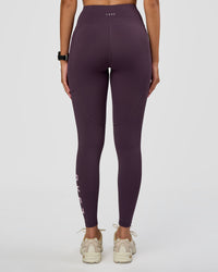 Woman wearing Rep Ultra High-Rise Full Length Legging Pockets - Midnight Plum-Marshmallow | Model:Rhiley | Size:S | Thumbnail Index: 4