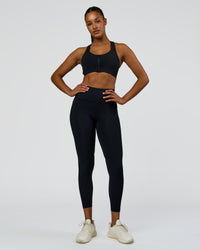 Woman wearing Rep Street Script Ultra High-Rise 7/8 Legging Pockets - Black-White | Model:Rosie | Size:S | Thumbnail Index: 4