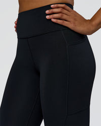 Woman wearing Rep Street Script Ultra High-Rise Full Length Legging Pockets - Black-White | Model:Rosie | Size:S | Thumbnail Index: 6