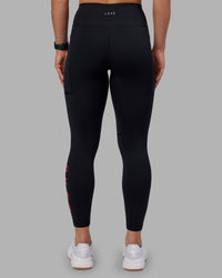 Woman wearing Rep Ultra High-Rise 7/8 Legging Pockets - Black-Scarlet | Model:Keisha | Size:S | Thumbnail Index: 3