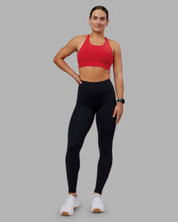 Woman wearing Rep Ultra High-Rise Full Length Legging Pockets - Black-Scarlet | Model:Keisha | Size:S | Thumbnail Index: 6