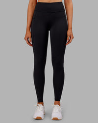 Woman wearing Rep Ultra High-Rise Full Length Legging Pockets - Black-Ultra Orange | Model:Ella | Size:S | Thumbnail Index: 5
