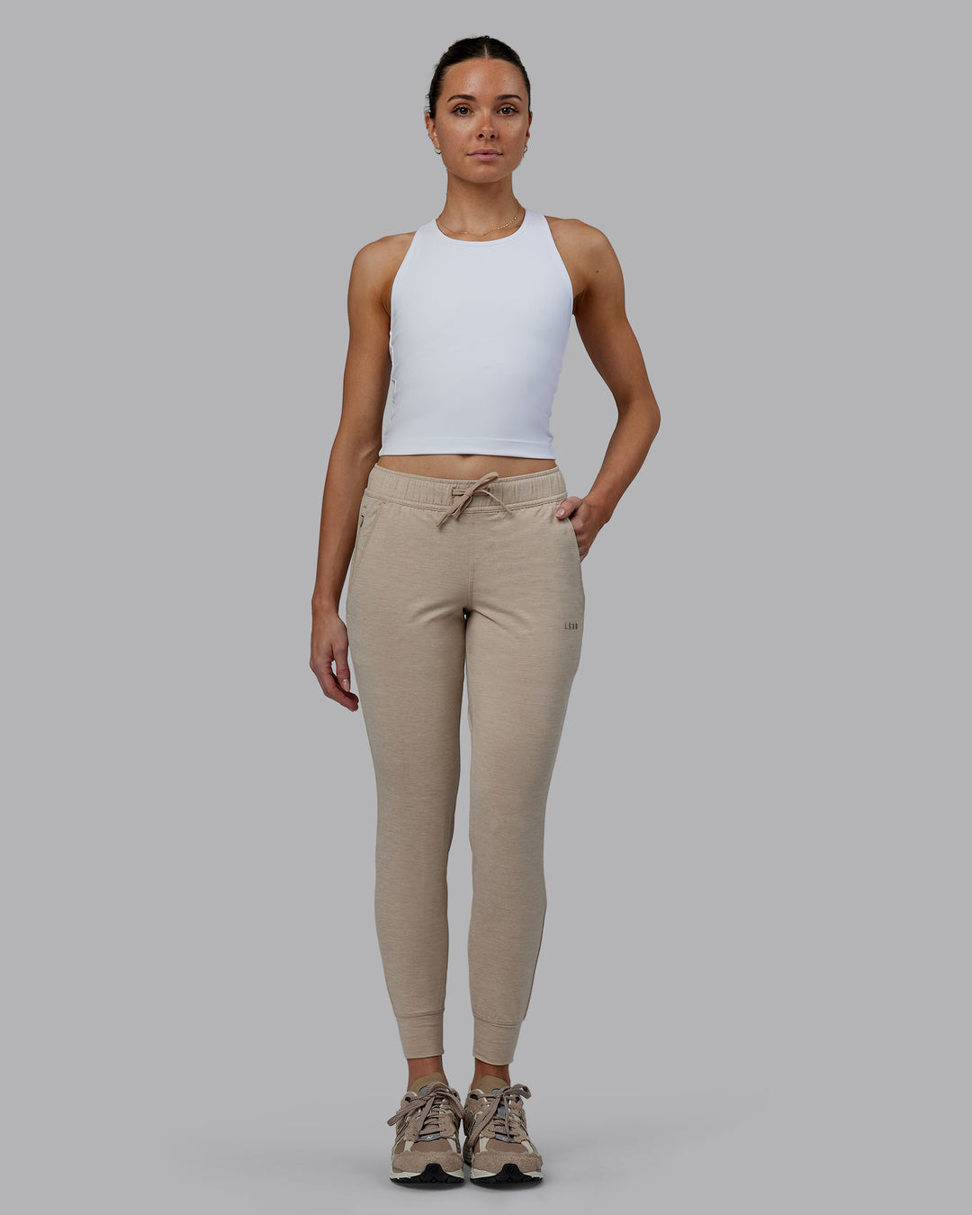 Women Weaing Restore CloudFLX Jogger - Oatmeal Marl - view 7