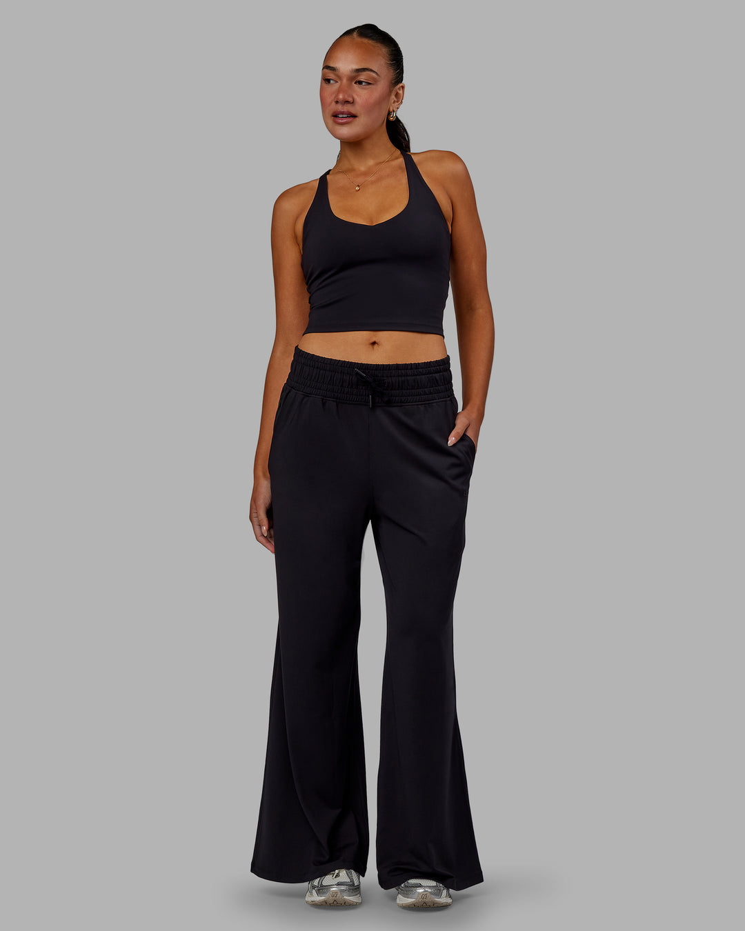 Woman wearing Restore CloudFLX Wide Leg Pants - Black - view 3