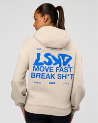 Woman wearing Run Fast Lift Heavy Hoodie - Clay-Palace Blue | Model:Rosie | Size:S | Thumbnail Index: 0