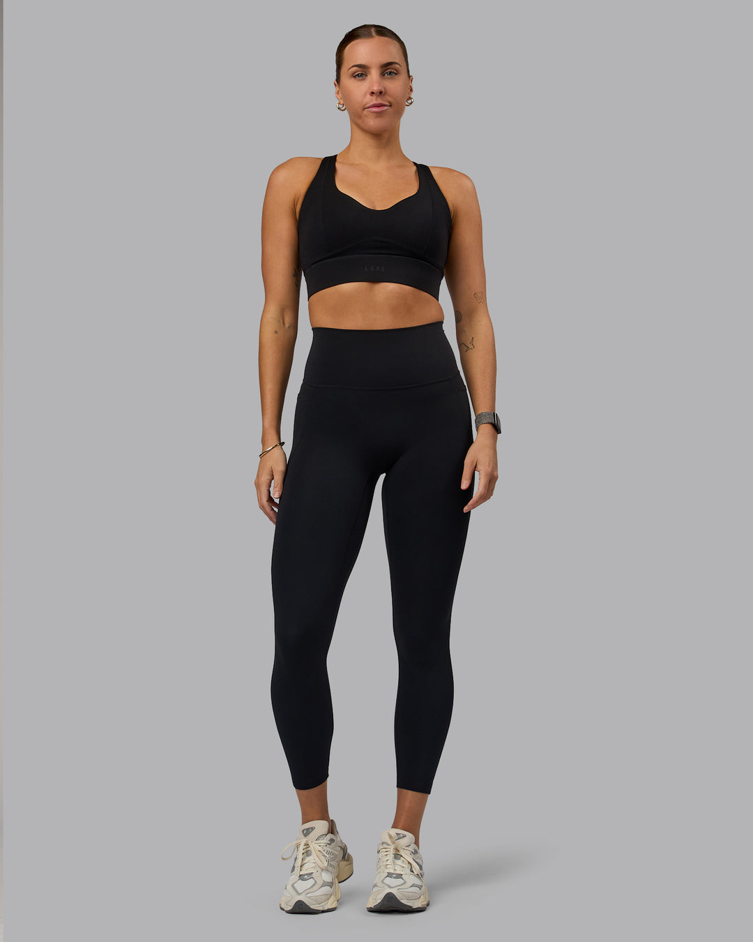 Woman wearing Sculpt Sports Bra - Black - view 6
