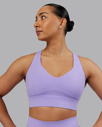 Woman wearing Sculpt Sports Bra - Violet Ray | Model:Ayla | Size:S | Thumbnail Index: 2
