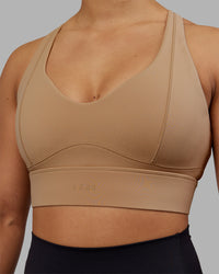 Woman wearing Sculpt Sports Bra - Warm Smoke| Model:Ayla | Size:S | Thumbnail Index: 4
