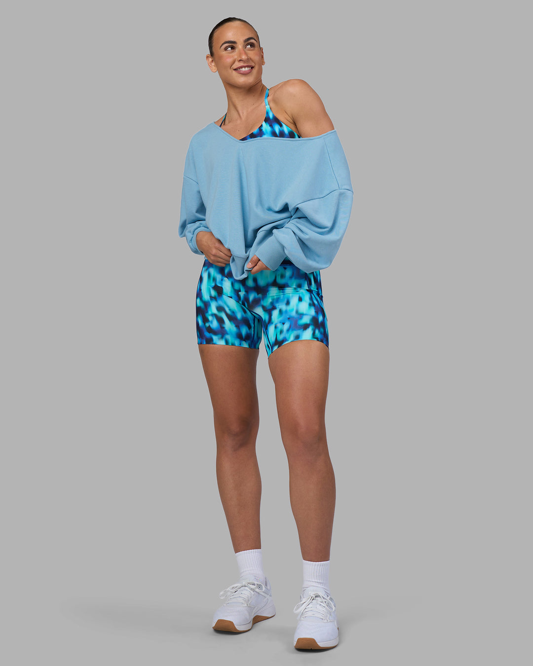 Woman wearing Show It Off Sweater - Glacier Lake | Model:Sophie | Size:S - view 7