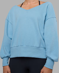 Woman wearing Show It Off Sweater - Glacier Lake | Model:Sophie | Size:S | Thumbnail Index: 4