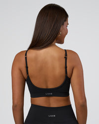 Woman wearing Spark Seamless Sports Bra - Black | Model:Bianca | Size:S | Thumbnail Index: 3