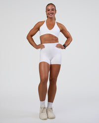 Woman wearing Stamina Pulse Sports Bra - White | Model:Sav | Size:S | Thumbnail Index: 5