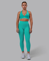 Woman wearing Stamina Sports Bra - Turquoise Tide | Thumbnail Index: 2