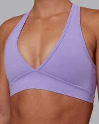 Woman wearing Stamina Sports Bra - Violet Ray | Model:Charlize | Size:S | Thumbnail Index: 3