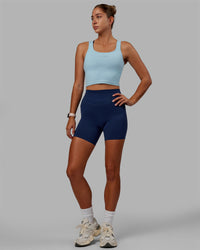 Woman wearing Staple Active Cropped Tank - Glacial Blue | Thumbnail Index: 5