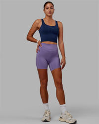 Woman wearing Staple Active Cropped Tank - Midnight Blue | Thumbnail Index: 4