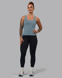 Woman wearing Staple Active Shelf Bra Tank - Elemental Blue | Thumbnail Index: 4