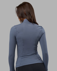 Woman wearing Stride Zip Through Jacket - Night Shadow | Model:Phoebe | Size:S | Thumbnail Index: 4