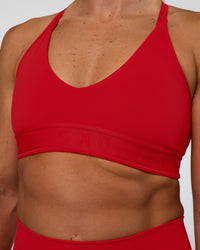 Woman wearing Strive Jacquard Sports Bra - Flame | Model:Sav | Size:S | Thumbnail Index: 5