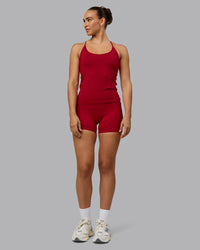 Woman wearing Transition CloudFLX Shelf Bra Tank - Cherry Red | Thumbnail Index: 5