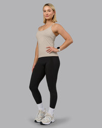 Woman wearing Transition CloudFLX Shelf Bra Tank - Shale Beige | Model:Halle | Size:S | Thumbnail Index: 4