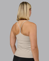 Woman wearing Transition CloudFLX Shelf Bra Tank - Shale Beige | Model:Halle | Size:S | Thumbnail Index: 1