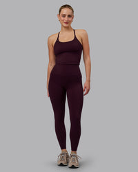 Woman wearing Twist Shelf Bra Tank - Mulberry | Thumbnail Index: 2