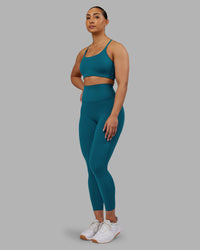 Woman wearing Twist Sports Bra - Blue Coral | Model:Ayla | Size:S | Thumbnail Index: 4
