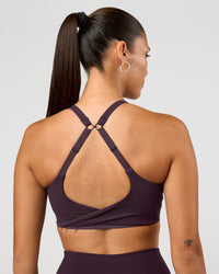 Woman wearing Twist Sports Bra D/DD/E - Midnight Plum | Model:Rhiley | Size:S | Thumbnail Index: 4