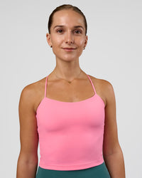 Woman wearing Twister Shelf Bra Tank - Candy Pink | Model:Myrte | Size:S | Thumbnail Index: 2