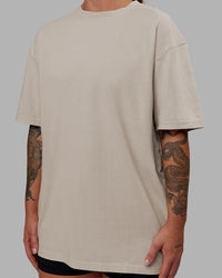 Woman wearing Set The Standard Washed FLXCotton Oversized Tee - Shale Beige | Size:S | Thumbnail Index: 8