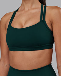 Woman wearing Velocity Sports Bra - Dark Moss | Model:Rhiley | Size:S | Thumbnail Index: 3