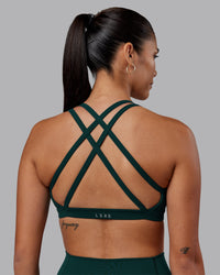 Woman wearing Velocity Sports Bra - Dark Moss | Model:Rhiley | Size:S | Thumbnail Index: 4