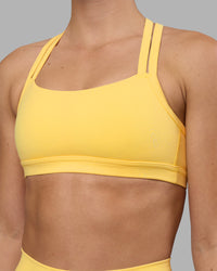 Woman wearing Velocity Sports Bra - Lemon | Model:Charlize | Size:S | Thumbnail Index: 4