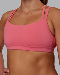 Woman wearing Velocity Sports Bra - Pink Lemonade | Model:Phoebe | Size:S | Thumbnail Index: 3