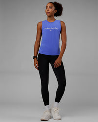 Woman wearing Vital 1% Better Training Tank - Power Cobalt-White | Thumbnail Index: 4