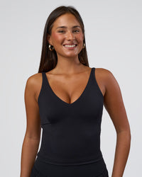 Woman wearing Vitality Active Tank - Black | Model:Bianca | Size:S | Thumbnail Index: 3