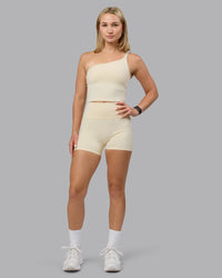 Woman wearing Vivid Skimmer Shelf Bra Tank - Ivory | Thumbnail Index: 5