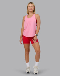 Woman wearing AeroFLX+ Drop Armhole Seamless Tank - Candy Pink | Model:Halle | Size:S | Thumbnail Index: 7