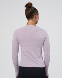 Woman wearing AeroFLX+ Seamless Long Sleeve Tee - Fair Orchid/Fair Orchid | Model:Abbey | Size:S | Thumbnail Index: 5