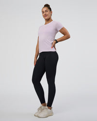 Woman wearing AeroFLX+ Seamless Tee - Fair Orchid/Fair Orchid | Model:Abbey | Size:S | Thumbnail Index: 2