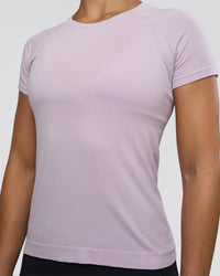 Woman wearing AeroFLX+ Seamless Tee - Fair Orchid/Fair Orchid | Model:Abbey | Size:S | Thumbnail Index: 5