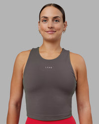 Woman wearing Base Tank - Dark Storm | Model:Keisha | Size:S | Thumbnail Index: 3