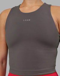 Woman wearing Base Tank - Dark Storm | Model:Keisha | Size:S | Thumbnail Index: 5